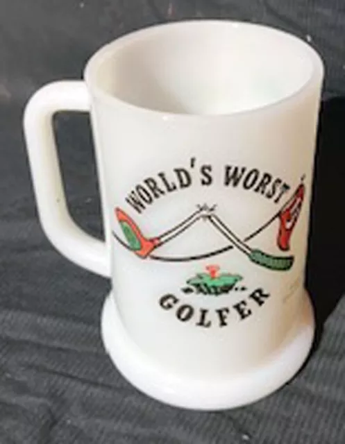 Vintage Milk Glass Ziggy Golf Mug World's Worst Golfer 1976 Tom Wilson 2