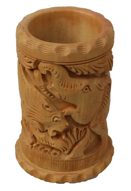 Animal Carving Pen Holder Handmade Handicraft For Home Decor