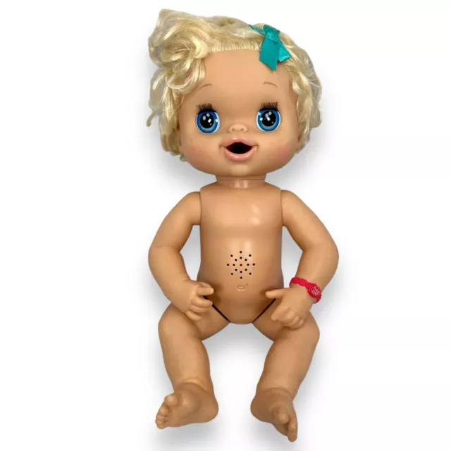 Hasbro Baby Alive Doll Blond Hair Interactive Baby Girl 2010 Version 16" Nude