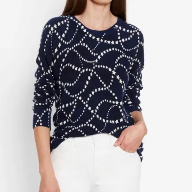 Equipment Femme Sloane 100% Cashmere Crewneck Sweater Star Print Womens Size XS
