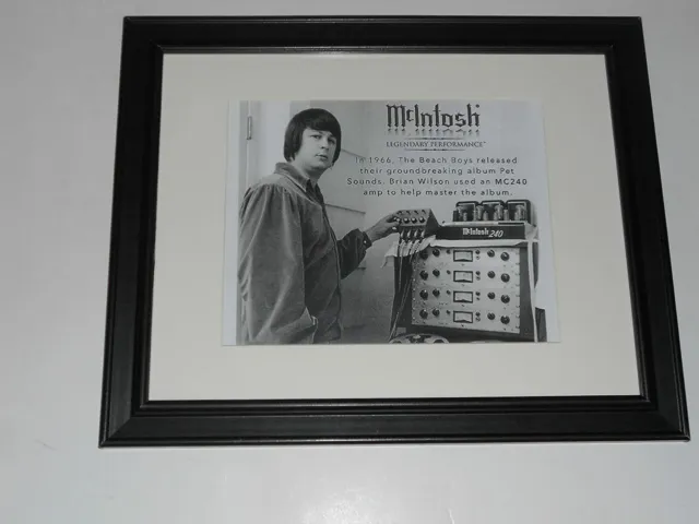 Framed Brian Wilson (Beach Boys) McIntosh MC240 Tube Amplifier Print 14"x17"