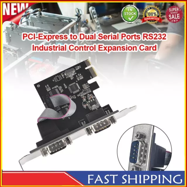 Desktop Industrial Control PCIe to 2 Serial Ports RS232 Interface Adapter Card