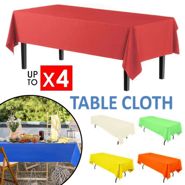 Rectangular Table Cover Cloth Wedding Party Plastic Tablecloth Birthday Party
