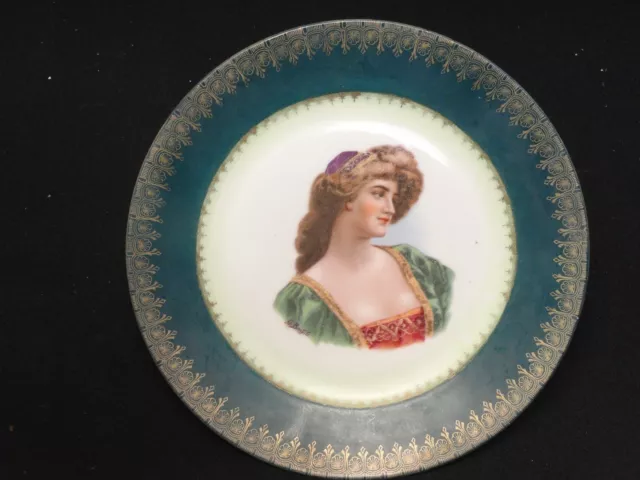 Superb Antique Royal Vienna Porcelain Cabinet Plate Portrait Signed G. Bonfits