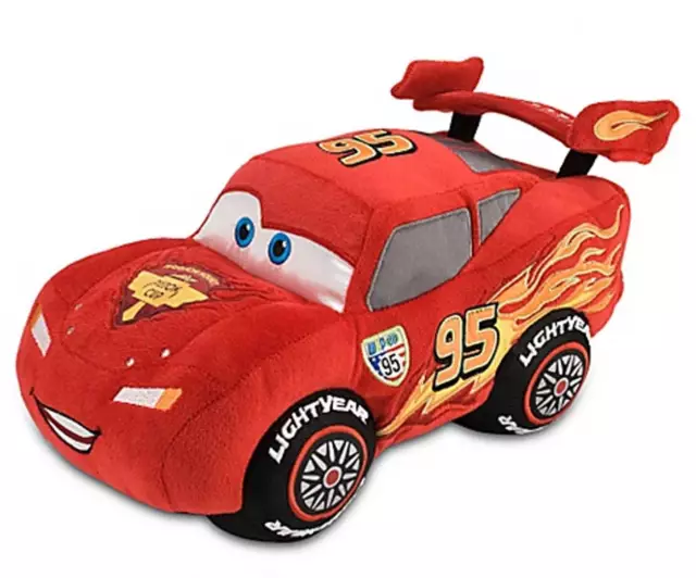 DISNEY STORE PIXAR Cars 2 Lightning McQueen 13'' Plush - NEW