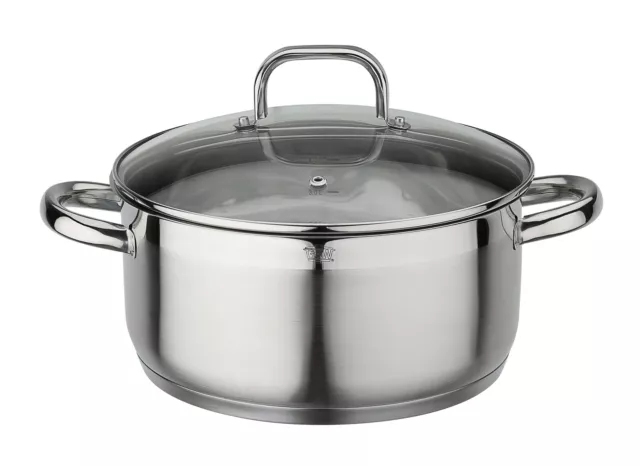 GSW Bratentopf FOGO mit Glasdeckel 24cm Töpfe Kochen Induktion rostfrei