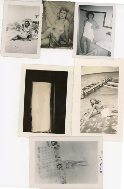 6 - 1940's-50's Original Risque B&W Photographs Women, Friends & Lovers #45