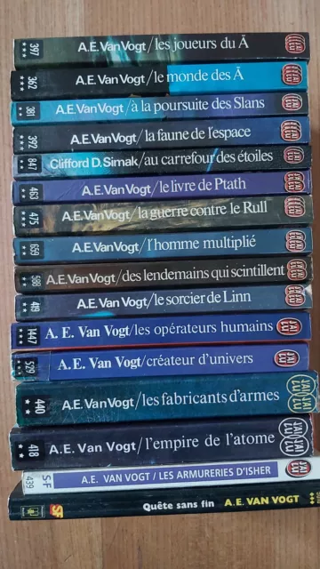 Lot De 18 Livres De A.e. Van Vogt - Sf - Anticipation - Format Poche Bon Etat -