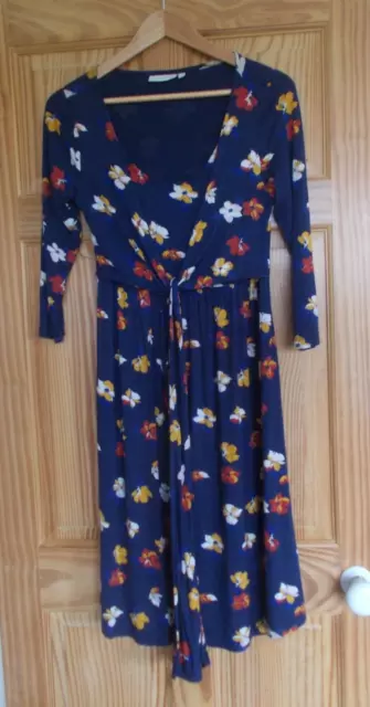 Jojo Maman Bebe Maternity/Nursing  Bolero Dress Small/ 8-10. Blue floral  jersey