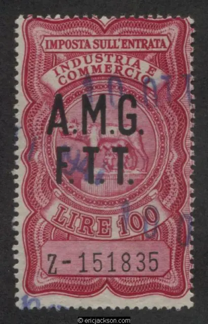 Trieste Industry & Commerce Revenue Stamp, FTT IC38 left stamp, used, F