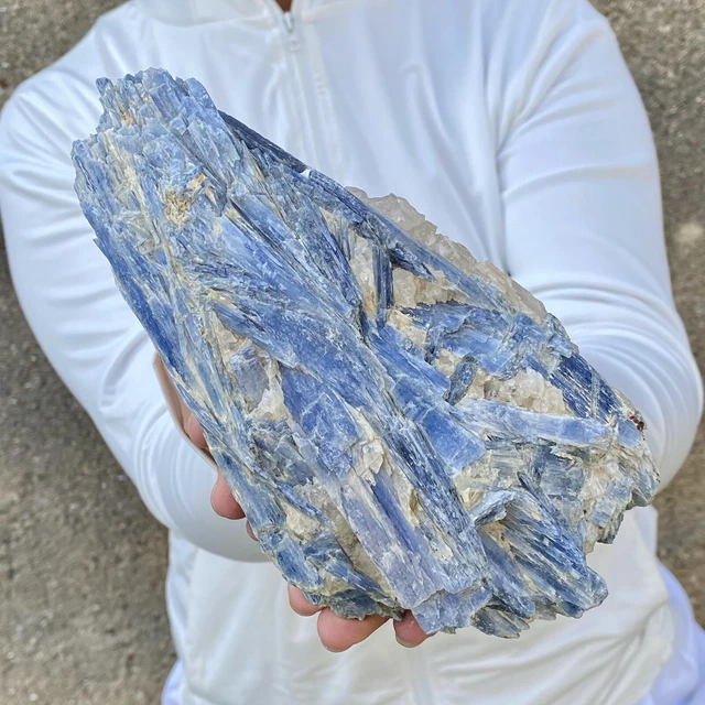 3.3LB Rare!!Natural beautiful Blue KYANITE with Quartz Crystal Specimen Rough