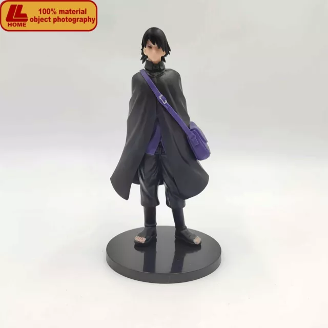Anime ninja Uchiha Sasuke Black Robe Purple Bag Figure Statue Toy Gift