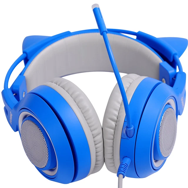 GAMING HEADSET DETACHABLE Cat Ear With Mic Wired Stereo Over ear