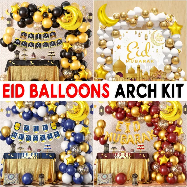 Eid Mubarak RAMADAN KAREEM Balloons Arch Kit Set Gold Muslim Islam Party Decor