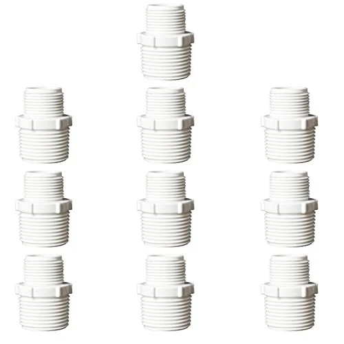 FangKingNo 10PCS 1" to 3/4" PVC Reducing Nipple 1 Inch 3/4 Inch, White