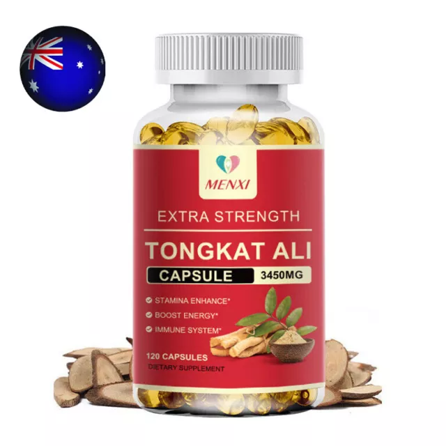 120 Capsules Tongkat Al LONGJACK GRADE A STRONGEST ROOT EXTRACT 200:1 3450MG