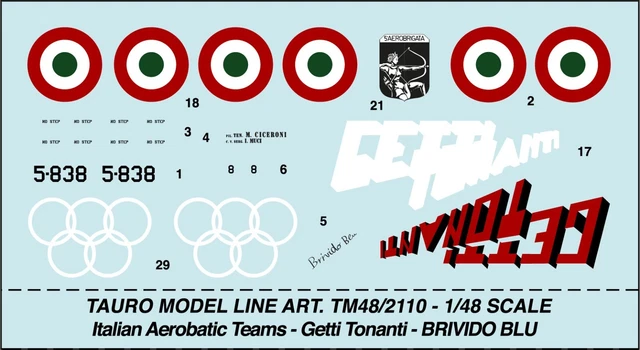 TAURO MODEL TM48/530 PATTUGLIA ACROBATICA FRECCE TRICOLORI F-86, G 91 SCALA 1:48