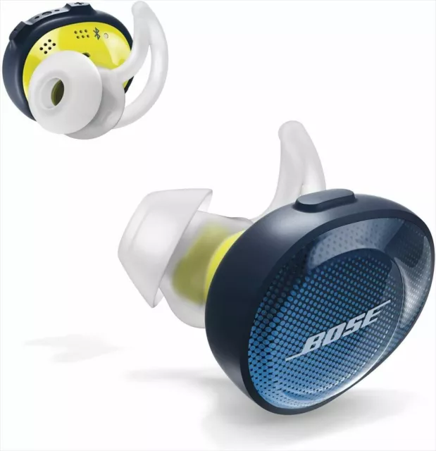 BOSE SoundSport Wireless Earphone Midnight Blue/Yellow Citron from Japan (USED)