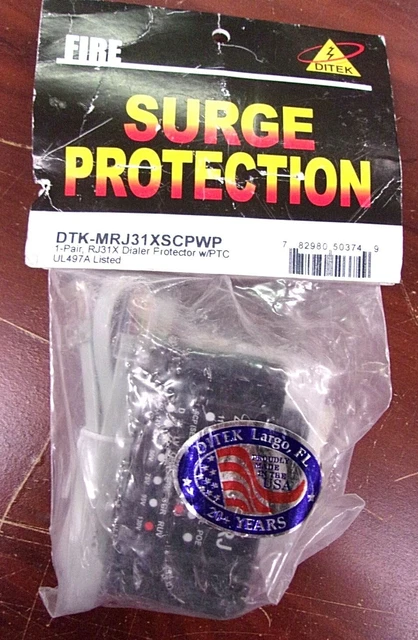 Ditek DTK-MRJ31XSCPWP Alarm Dialer Surge Protection RJ31X Patch Cord - FREE SHIP