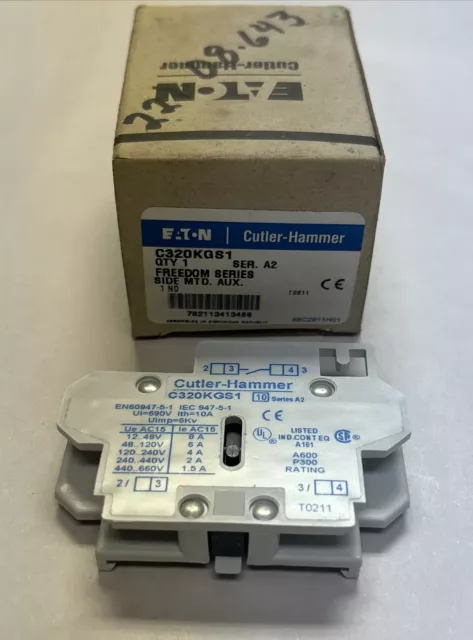 Eaton Cutler Hammer C320Kgs1 Auxiliary Contact New