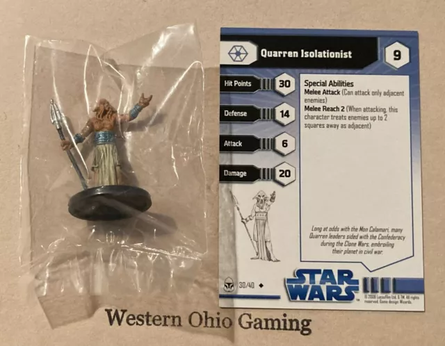 Star Wars Miniatures Quarren Isolationist #30/40 NEW SWM The Clone Wars