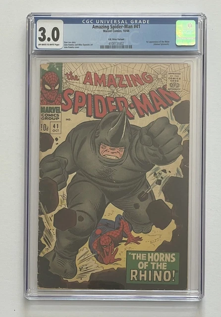 Amazing Spider-Man #41. Oct 1966. Marvel. 3.0 Cgc. 1St App Of Rhino! Uk Price!
