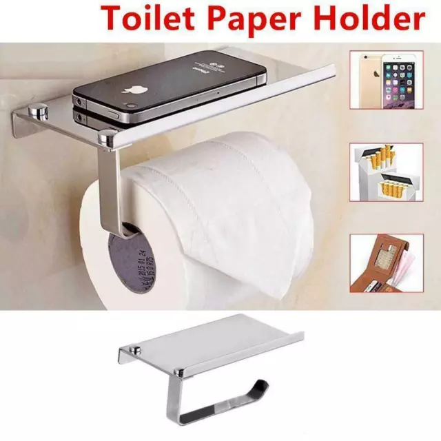 WC Tissue Holder Roll Papers Stand Storage Dispensers Wall Mounted  Silver