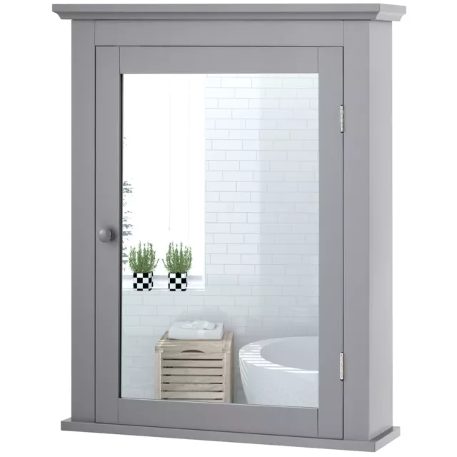 Giantex Bathroom Mirror Cabinet Wall Mounted Vanity Medicine Storage 56 x 69cm