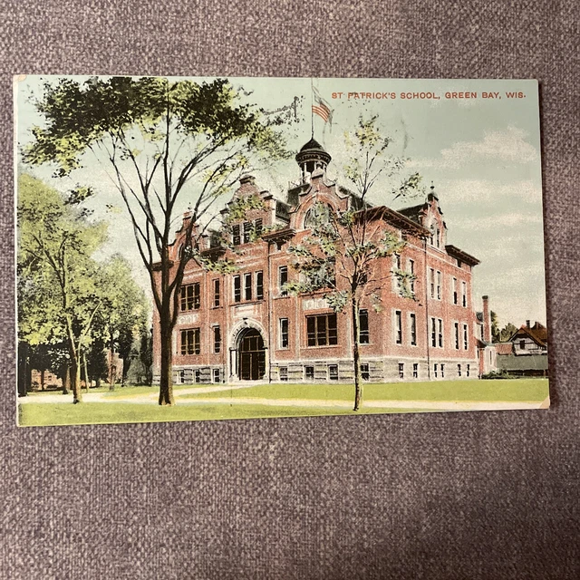GREEN BAY WI St. Patrick’s School Brown County Postcard Wisconsin 1909