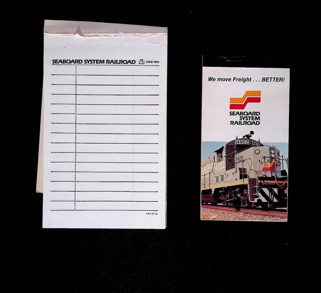 2 Seaboard System Railroad Writing Pads, Forms