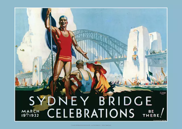 Sydney Harbour Bridge Art Print – Opening Celebrations 1932 – 3 sizes Poster