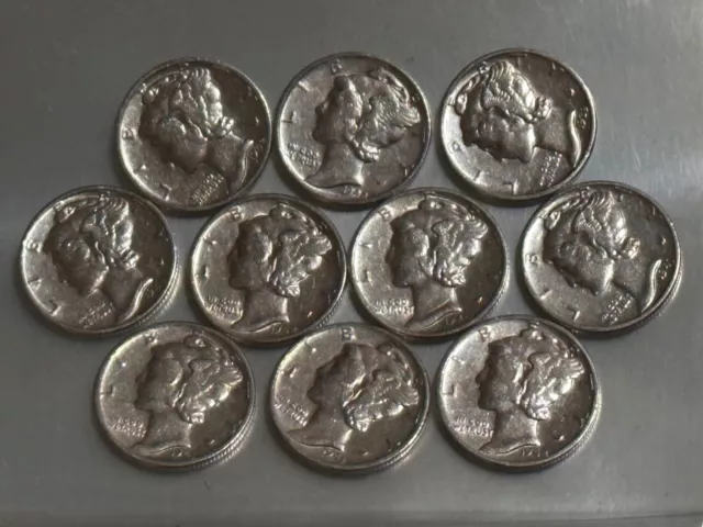 (1) 1935-1945 Mercury Dime Bu Brilliantly Uncirculated 90% Silver