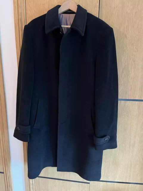 MARKS AND SPENCER Mens Wool Coat MEDIUM Black Winter Overcoat 35.99 PicClick UK