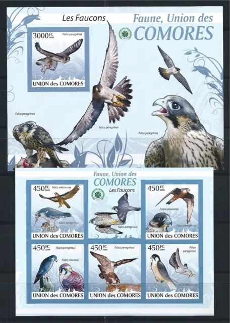 Comores Comoros 2009 Mini Sheet Block Minr : 2407 - 11, 525 Birds Imperf