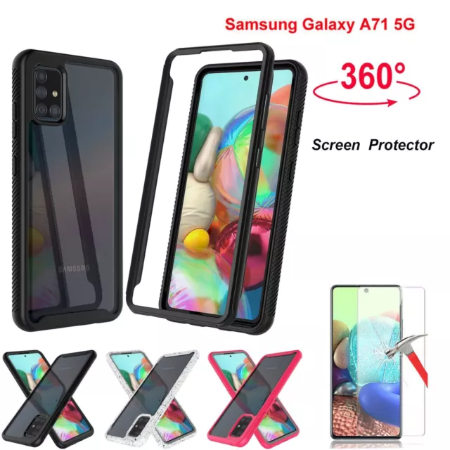 For Samsung Galaxy A71 5G Clear Phone Case Cover Shockproof  + Tempered Glass
