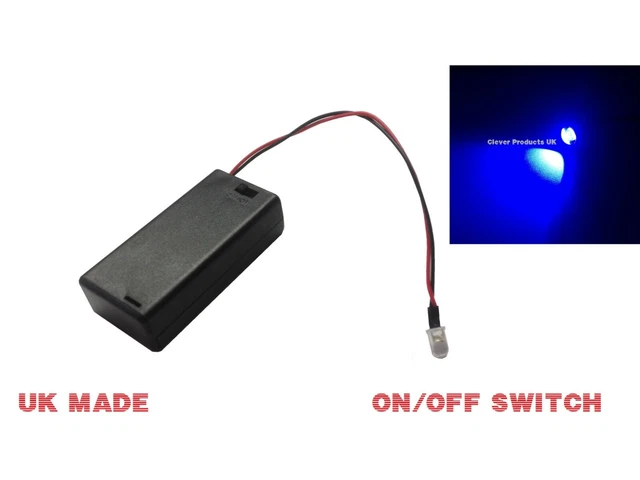 LUCE LED BLU LAMPEGGIANTE MANICHINO ALLARME SICUREZZA AUTO MOTO CAMPANA BOX commutata AA