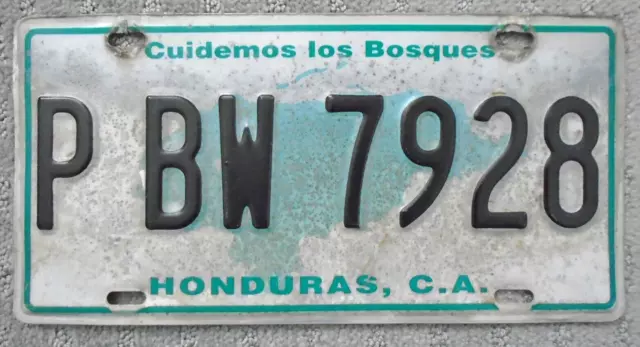 Honduras Automobile License Plate Cudiemos Bosques Lets Take Care of the Forests