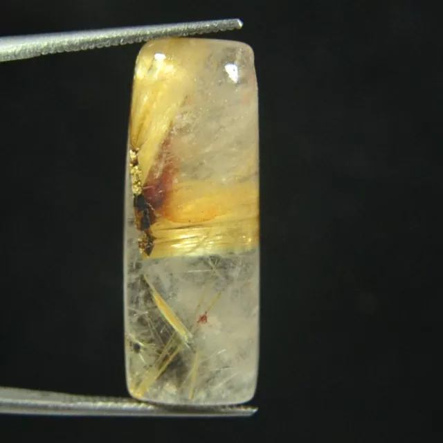 17.10Ct Rutilated Quartz Natural Golden needle Cabochon Gemstone For Jewelry