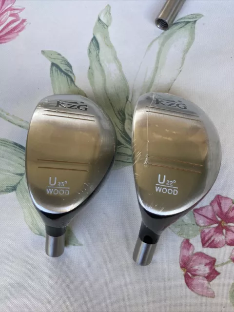 (NEW) (2) KZG  22 * 26 * Degree Utility  Golf Clubs  (2) Heads LEFT Handed NOS