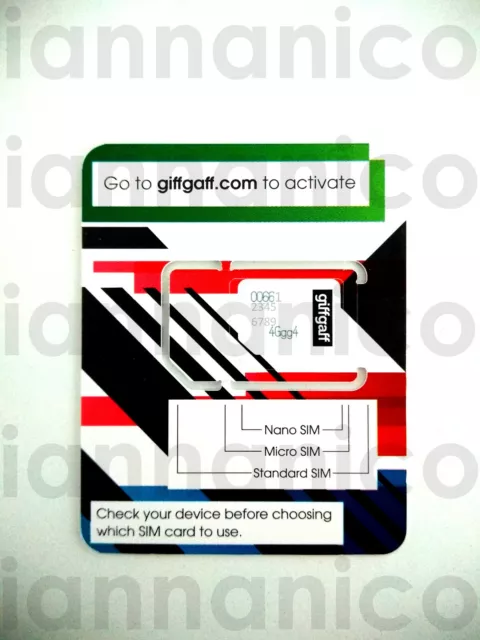 GIFFGAFF UK SIM CARD [Nano] + FREE POSTAGE + £5 BONUS 2