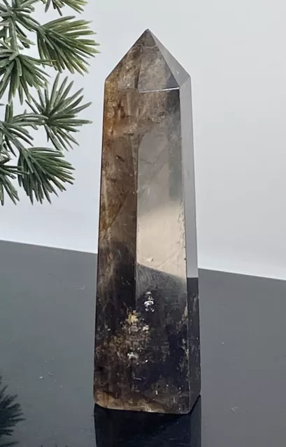 85mm High Quality Smoky Quartz Crystal Tower Point Natural Healing Gem Stone
