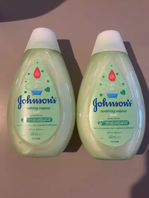 2 x Johnsons Soothing Vapour Bath No More Tears 400ml