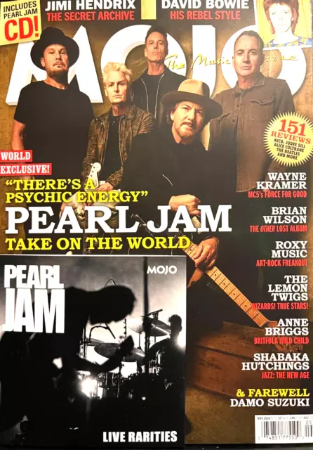 MOJO MUSIC MAGAZINE May 2024 Pearl Jam! Bpwie! Hendrix! Pearl Jam Cd ...
