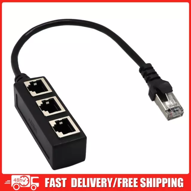 LAN Ethernet Network RJ45 1 Male to 3 Female Connector Splitter for PC Computer