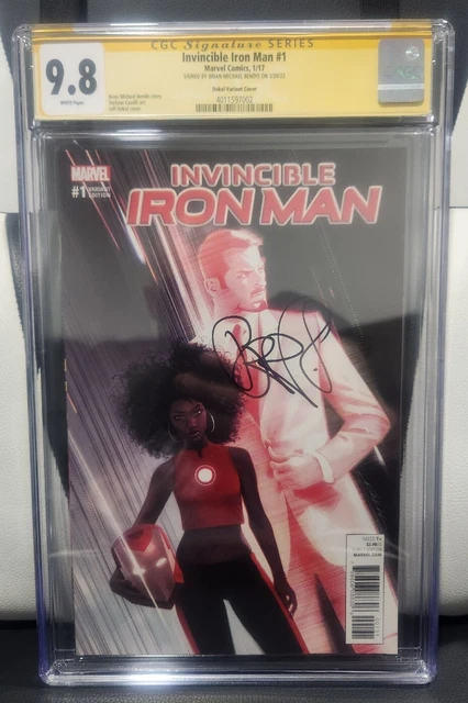 Invincible Iron Man #1 (2017) CGC 9.8 Dekal  - Signed By Brian Michael Bendis