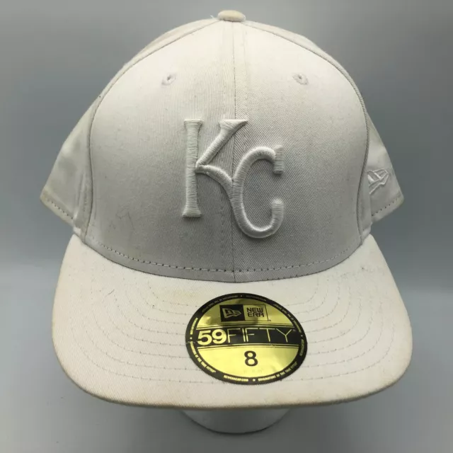 As Is KC ROYALS New Era 59Fifty Size 8 New Era Baseball Cap Hat OFFICIAL B1