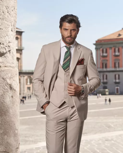 ABITO UOMO cotone Completo drop 7 slim Vestito Elegante saldi Made