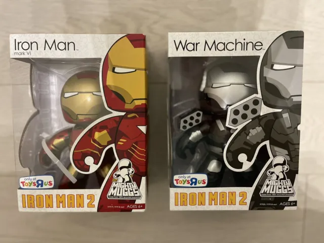 🚨 Mighty Muggs Iron Man 2 Mark VI War Machine Toys R Us Figure Lot New Sealed