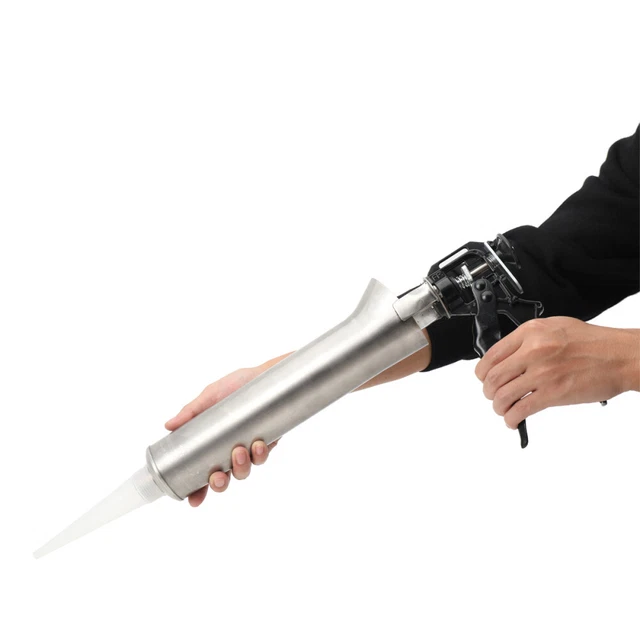 APPLICATORE PIASTRELLE CEMENTO Pistola Per Stucco Malta Strumento Di Accatastamento Con 2 Ugelli