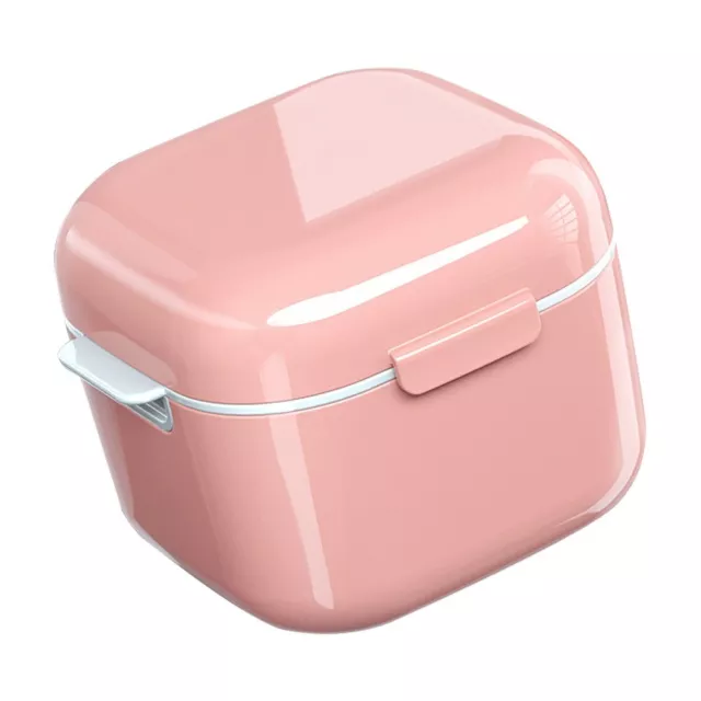 Pink-Dental Orthodontic Retainer Case Mouth Guard Case Denture Cleaning Bath